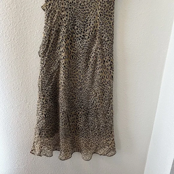 Vtg 90s Y2k Silk Animal Print  Ruffle Asymmetric Hem Fairy Grunge Size 4/6? - Picture 8 of 11